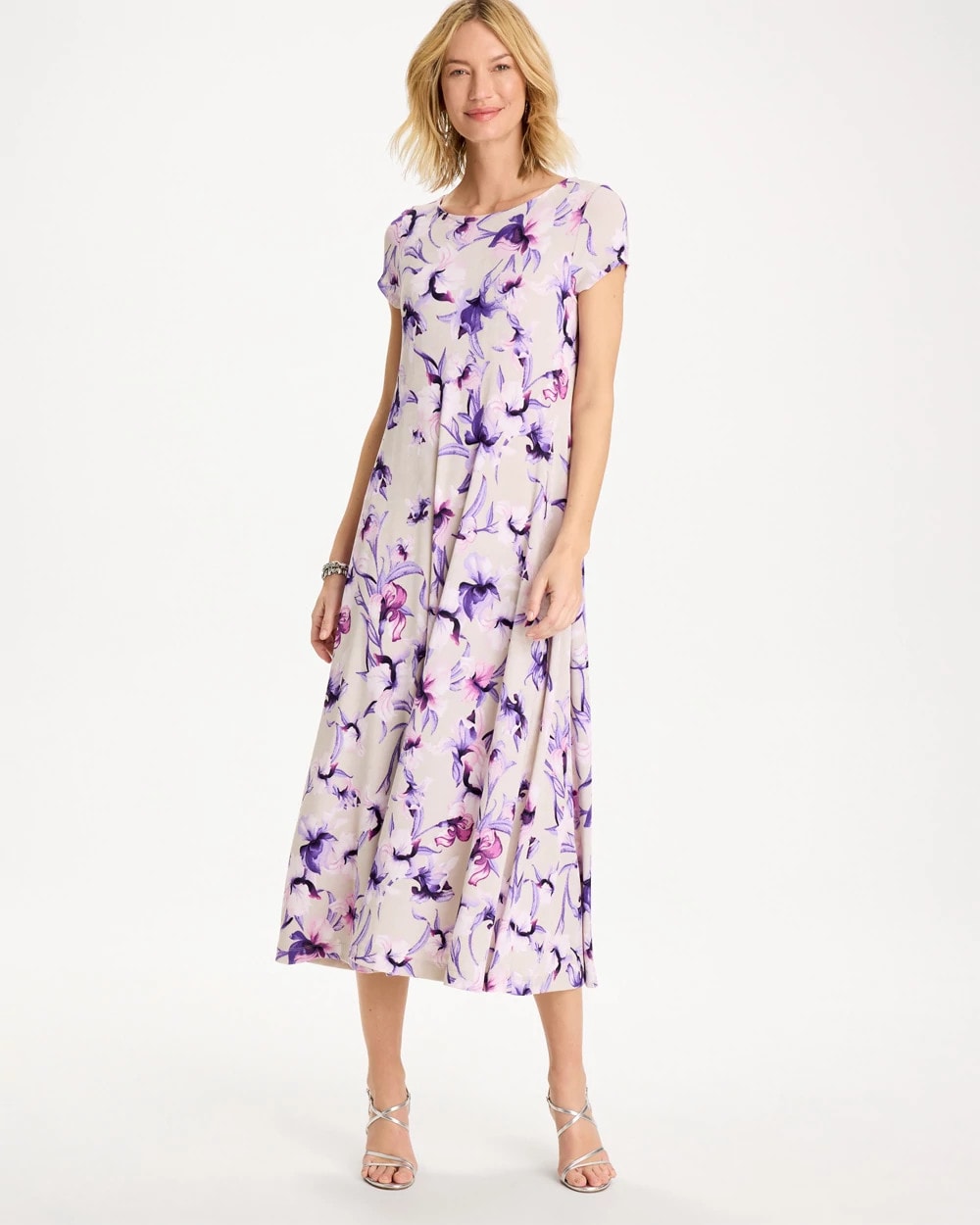Chico's Quality - Travelers™ Amethyst Iris Maxi Dress Rich Amethyst