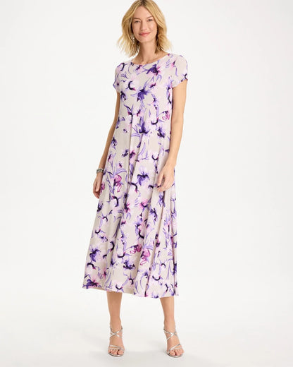 Chico's Quality - Travelers™ Amethyst Iris Maxi Dress Rich Amethyst