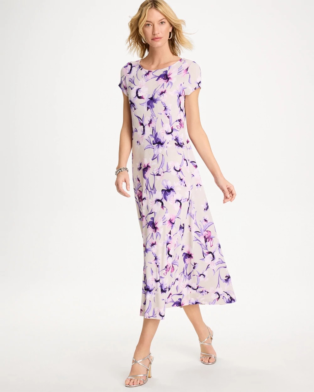 Chico's Quality - Travelers™ Amethyst Iris Maxi Dress Rich Amethyst
