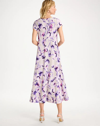 Chico's Quality - Travelers™ Amethyst Iris Maxi Dress Rich Amethyst