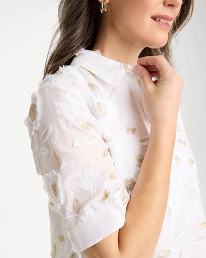 Chico's Deals - 3D Floral Embroidered Dress Alabaster