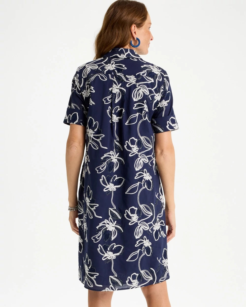 Chico's Featured - Embroidered Floral Dress Passport Blue