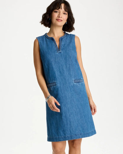 Chico's Hot Sale - Denim Braided Dress Indigo
