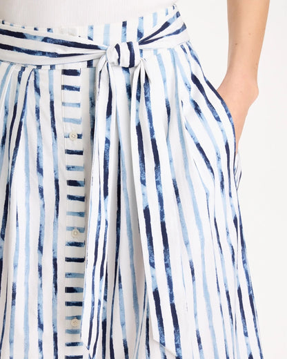 Chico's Sale - Palermo Striped Tie-Front Skirt Passport Blue