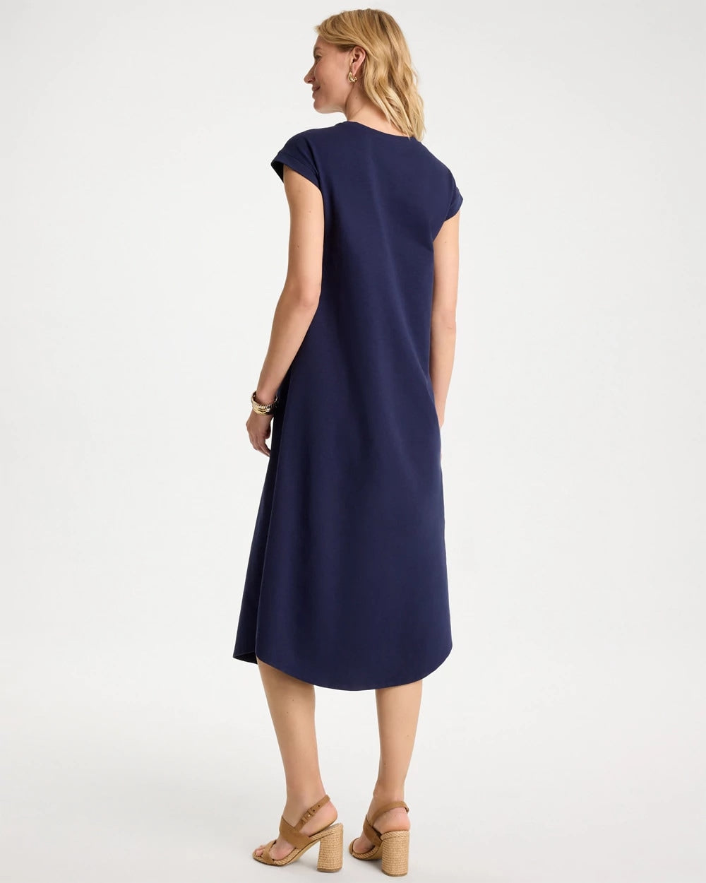 Chico's Latest - Soft-Stretch Cotton Slub Dress Passport Blue