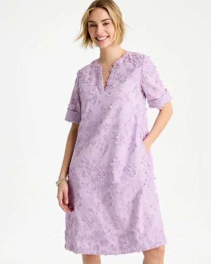 Chico's Latest - 3D Floral Dress Orchid Mist