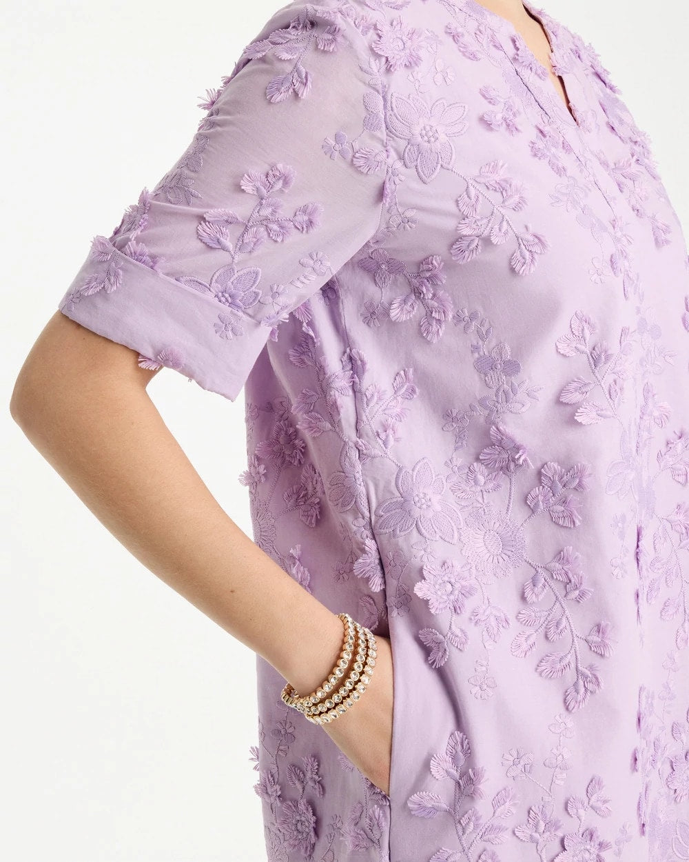 Chico's Latest - 3D Floral Dress Orchid Mist