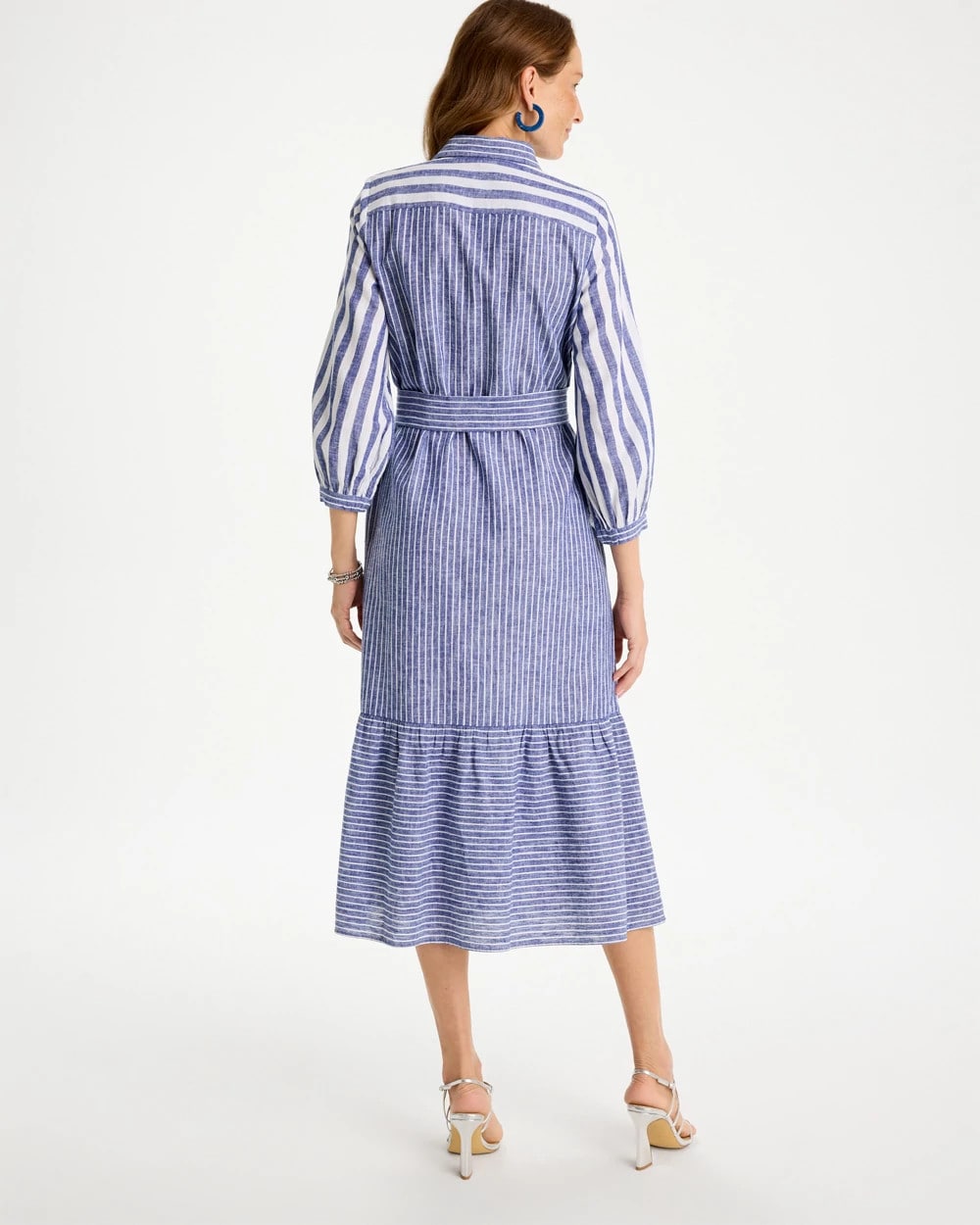 Chico's Deals - Linen-Cotton Striped Shirtdress Indigo