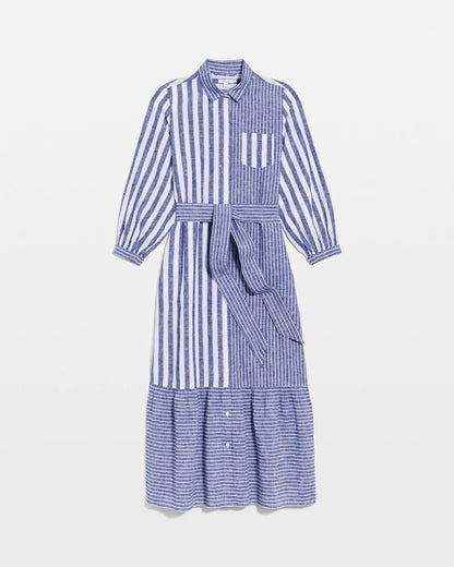 Chico's Deals - Linen-Cotton Striped Shirtdress Indigo