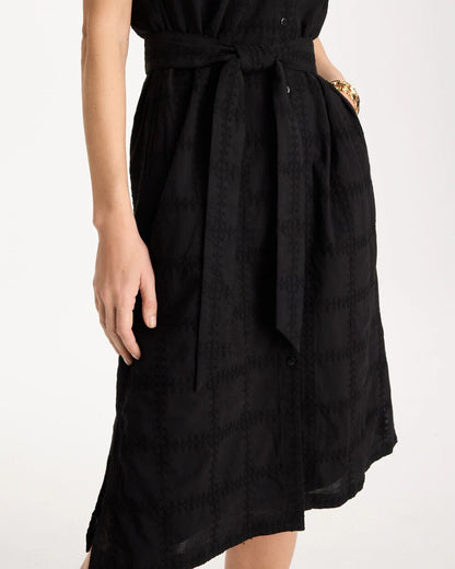 Chico's Classic - Embroidered Cotton Shirtdress Black