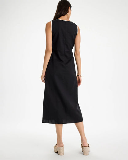 Chico's Essential - Sleeveless Surplice Linen Dress Black