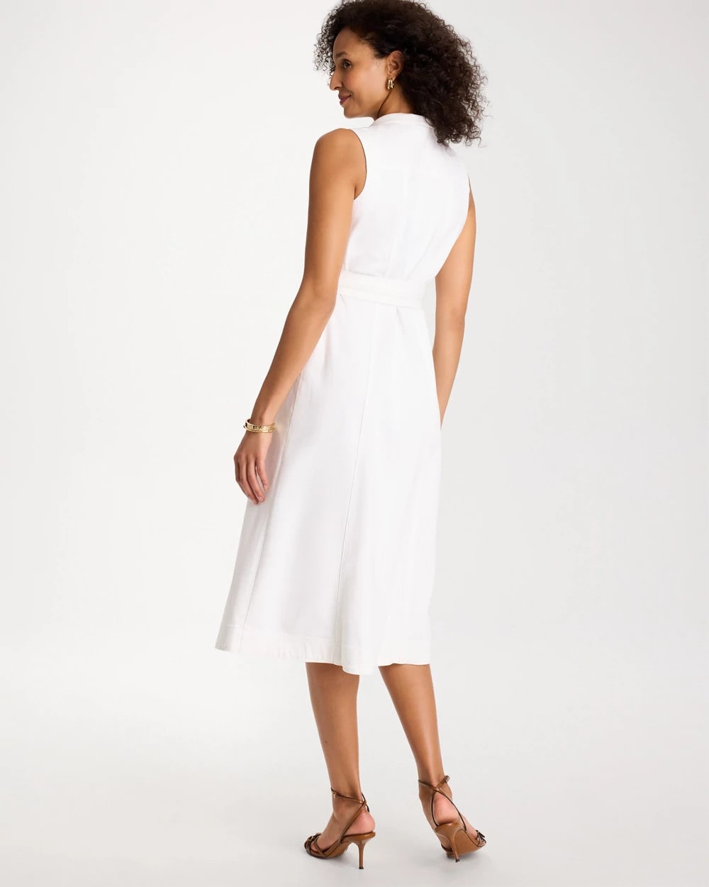 Chico's Everyday - Denim Sleeveless Shirtdress Alabaster
