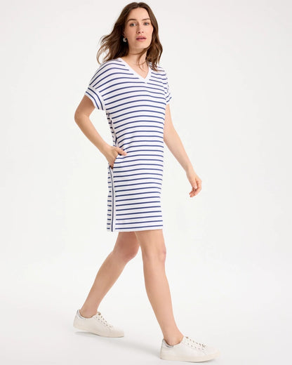 Chico's Customer Favorite - Zenergy® Soft Striped Contrast Dress Starlit Navy
