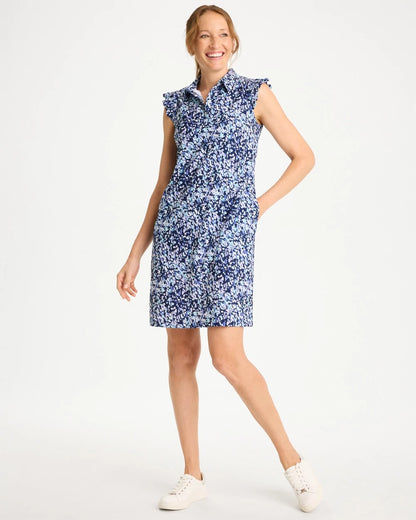 Chico's Hot Sale - Zenergy® UPF Ruffle Dress Amparo Blue