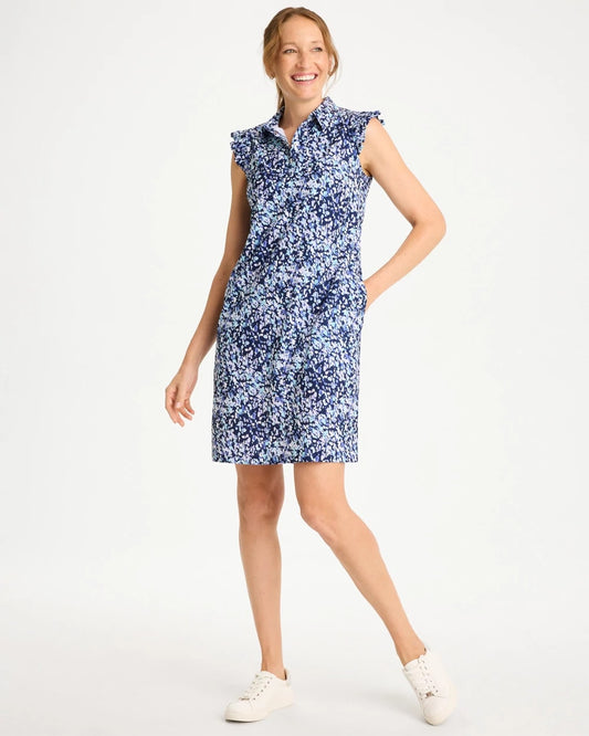 Chico's Hot Sale - Zenergy® UPF Ruffle Dress Amparo Blue