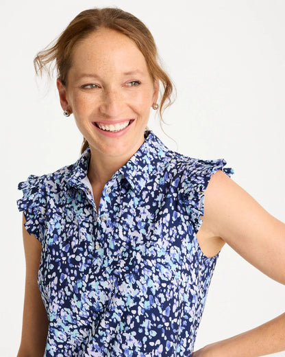 Chico's Hot Sale - Zenergy® UPF Ruffle Dress Amparo Blue
