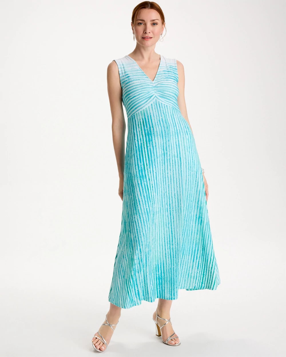 Chico's New - Ombre Coastal Striped Knit Dress Bondi Blue