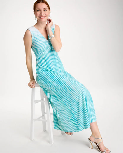 Chico's New - Ombre Coastal Striped Knit Dress Bondi Blue