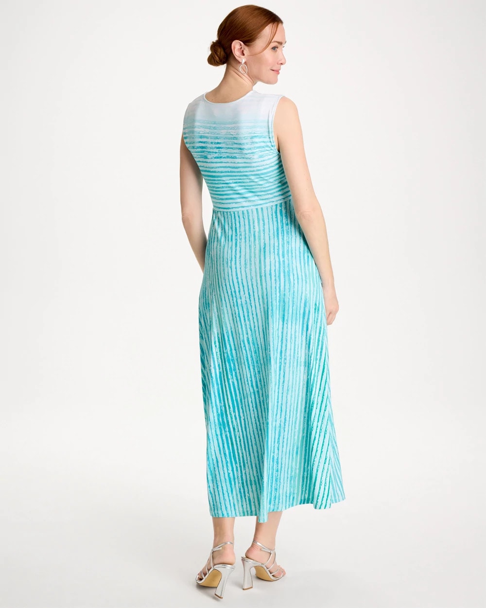 Chico's New - Ombre Coastal Striped Knit Dress Bondi Blue