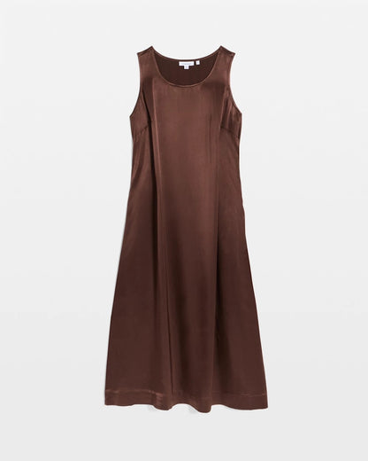 Chico's Popular - Faux Satin Sleeveless Dress Deep Brown