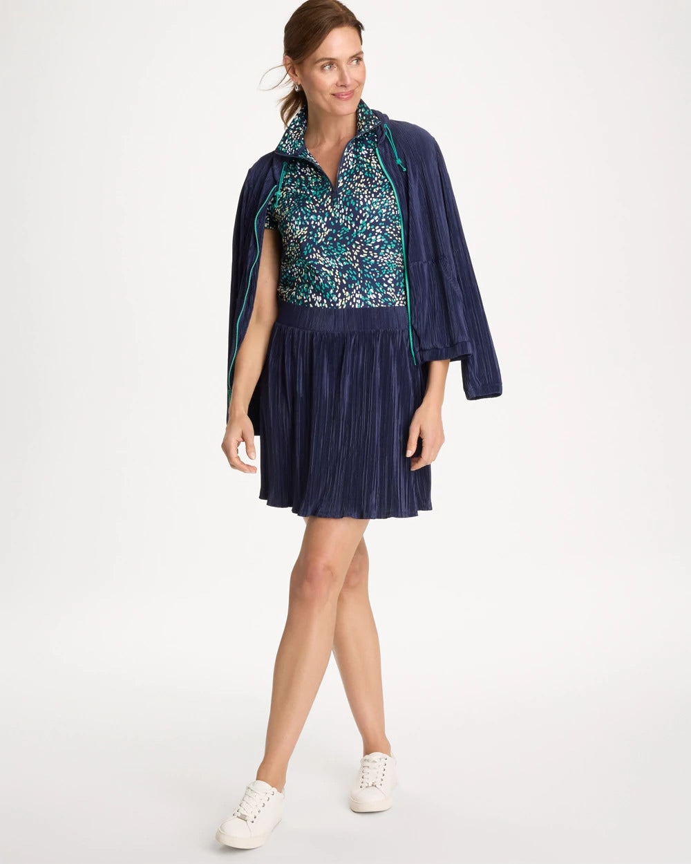 Chico's Quality - Zenergy® Micro Plisse Pull-On Skort Passport Blue
