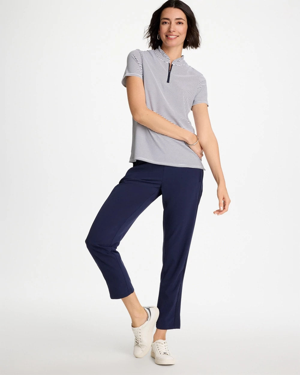 Chico's Discount - Zenergy® UPF Rib Mix Ankle Pants Passport Blue