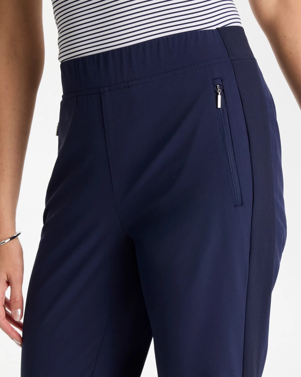 Chico's Discount - Zenergy® UPF Rib Mix Ankle Pants Passport Blue