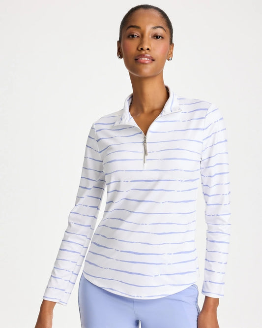 Chico's Latest - Zenergy® UPF Caviar Half Zip Blue Muse