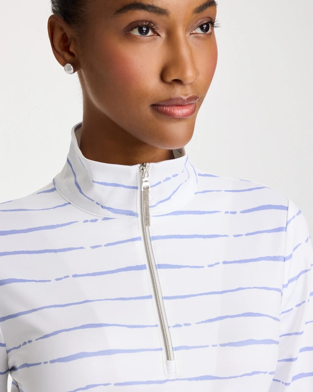 Chico's Latest - Zenergy® UPF Caviar Half Zip Blue Muse