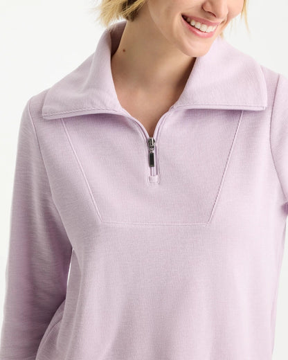 Chico's Essential - Zenergy® Beach Slub Half-Zip Pullover Top Pale Sweet Pea