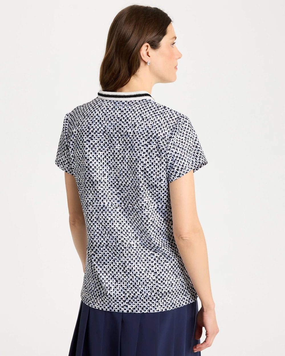 Chico's Exclusive - Zenergy® UPF Crochet Trim Polo Blue Muse