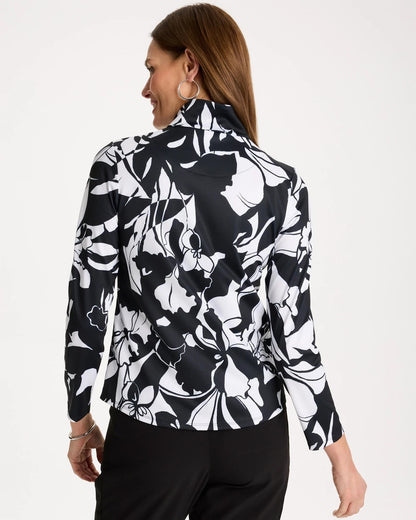 Chico's Latest - Zenergy® UPF Floral Nights Half Zip Black