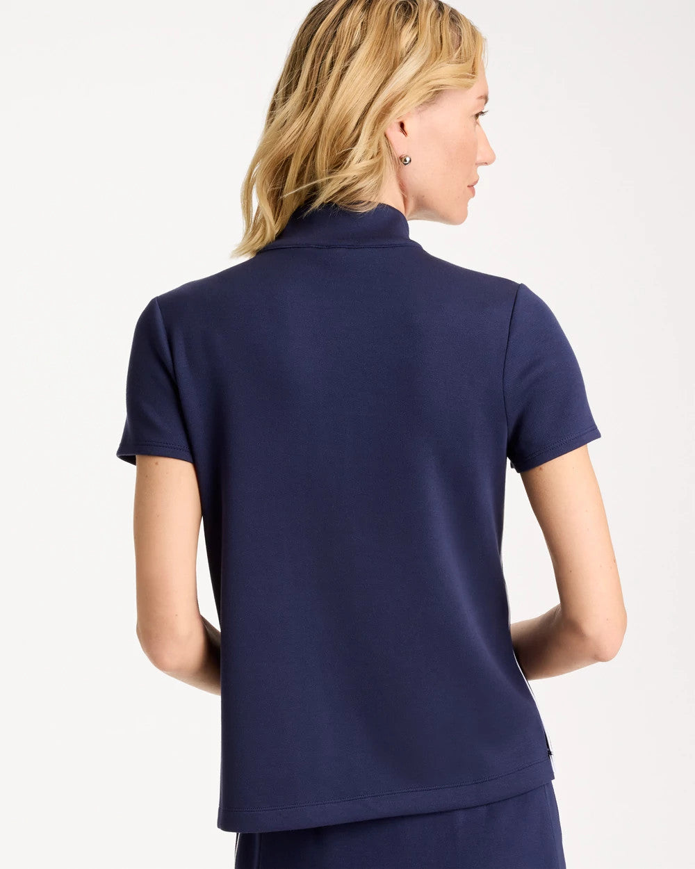 Chico's Special Offer - Zenergy® Soft Pique Piped Pullover Passport Blue