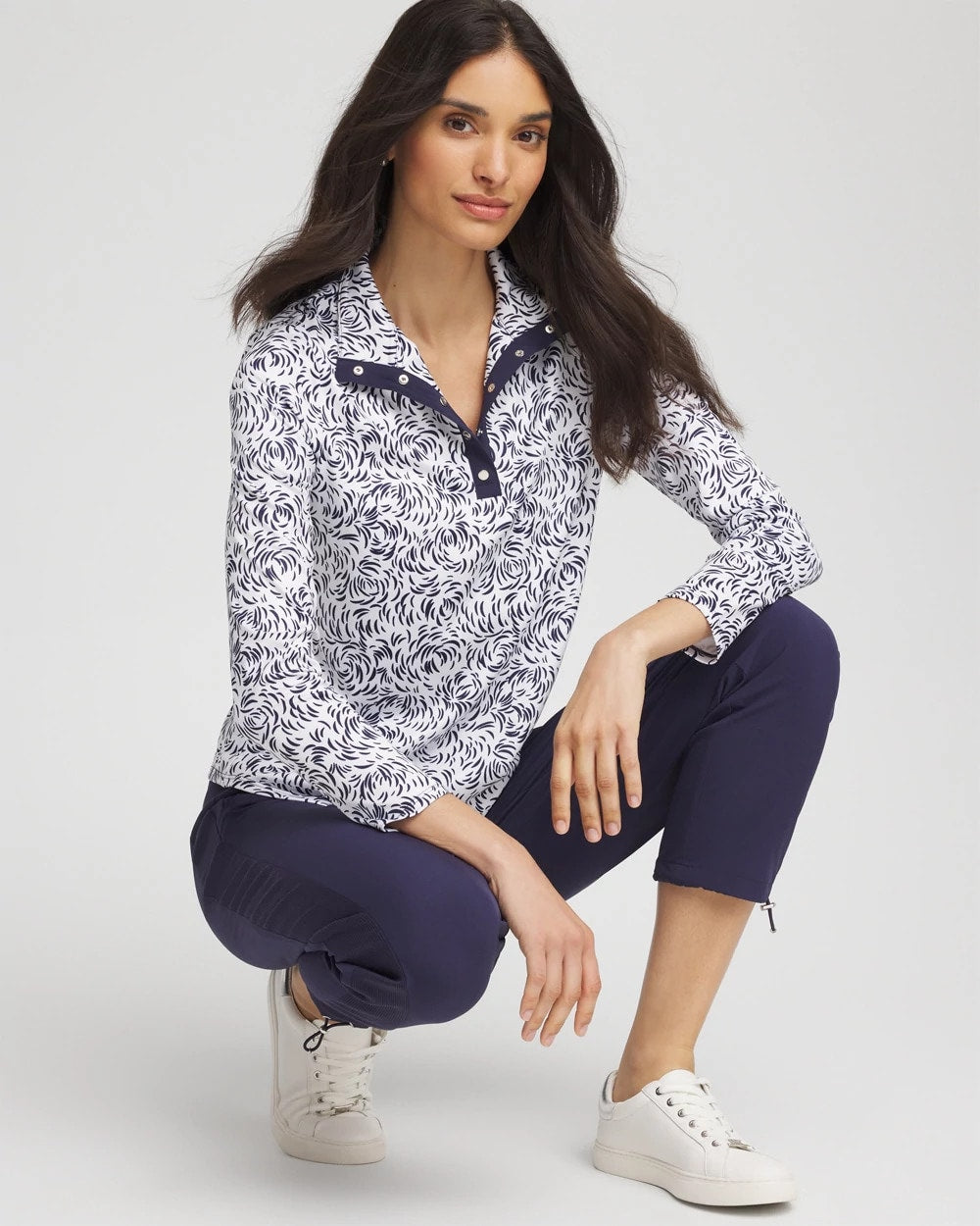 Chico's Essential - Zenergy® UPF Palma Pullover Passport Blue