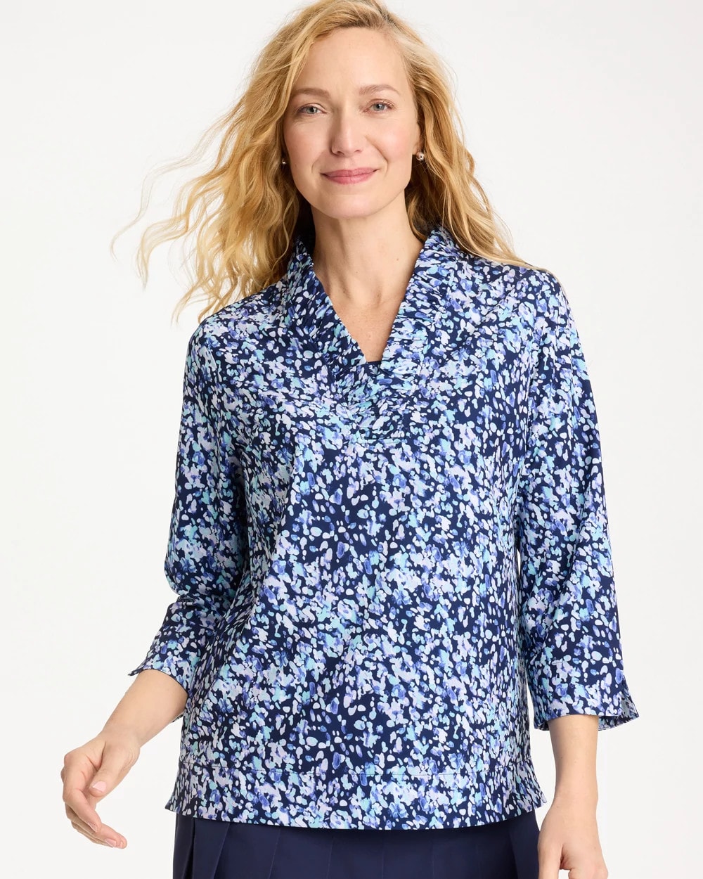 Chico's Hot Sale - Zenergy® UPF Ruffle Neck Top Amparo Blue