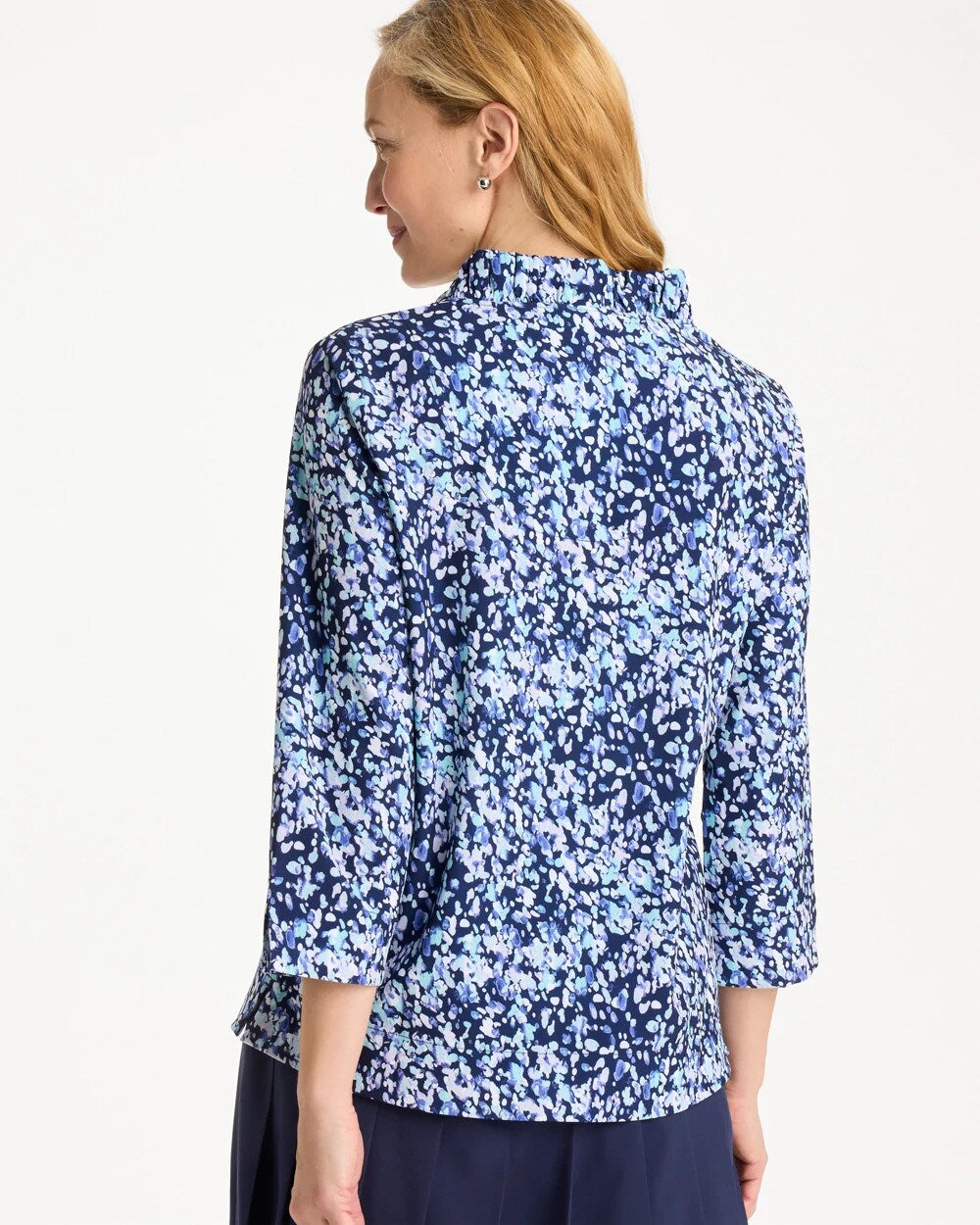 Chico's Hot Sale - Zenergy® UPF Ruffle Neck Top Amparo Blue