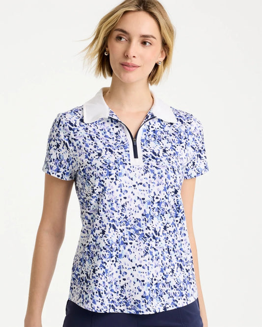 Chico's Deals - Zenergy® UPF Half-Zip Collared Pullover Top Amparo Blue