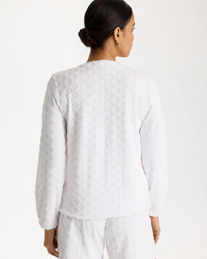 Chico's Everyday - Zenergy® Terry Cloth Jacquard Top Alabaster