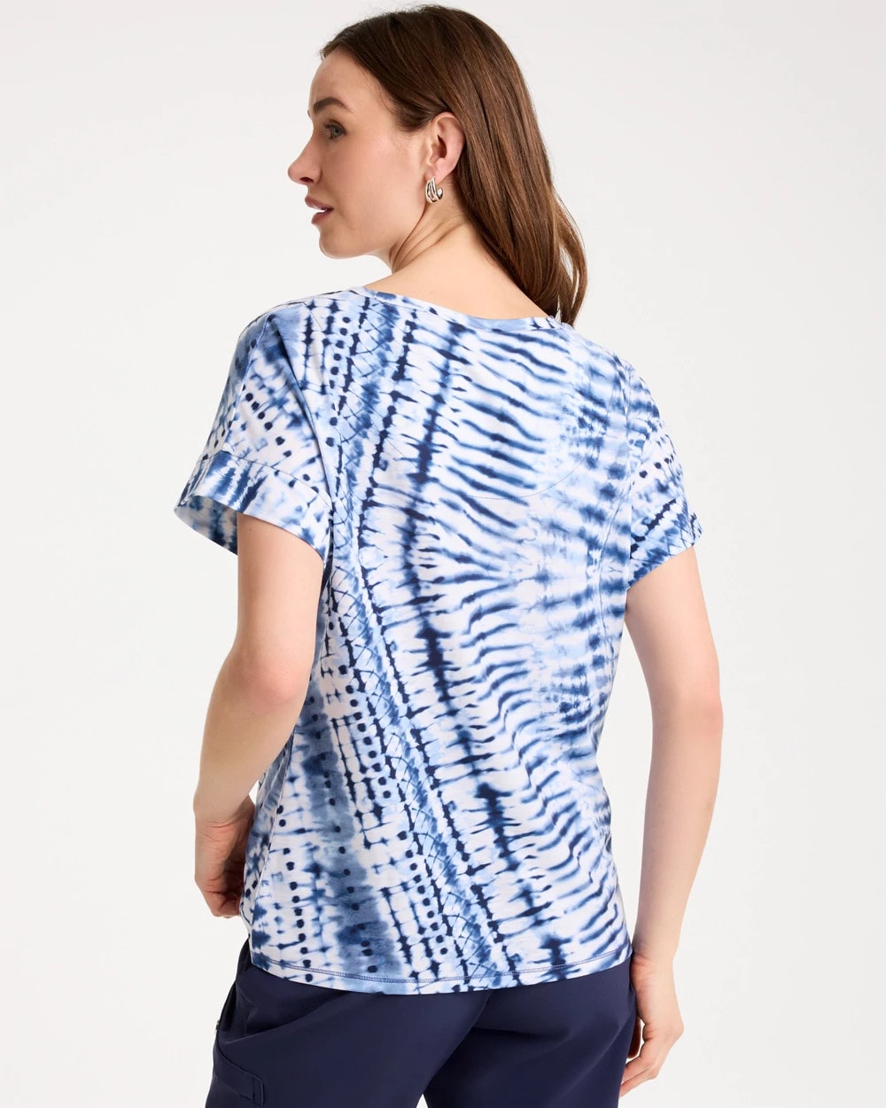 Chico's Special Offer - Zenergy® Tie-Dye Drop Shoulder Tee Passport Blue