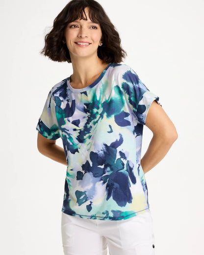 Chico's Recommended - Zenergy® Floral Drop Shoulder Tee Topanga Green