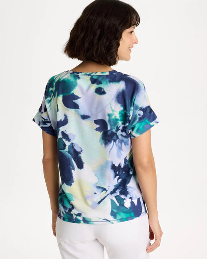 Chico's Recommended - Zenergy® Floral Drop Shoulder Tee Topanga Green