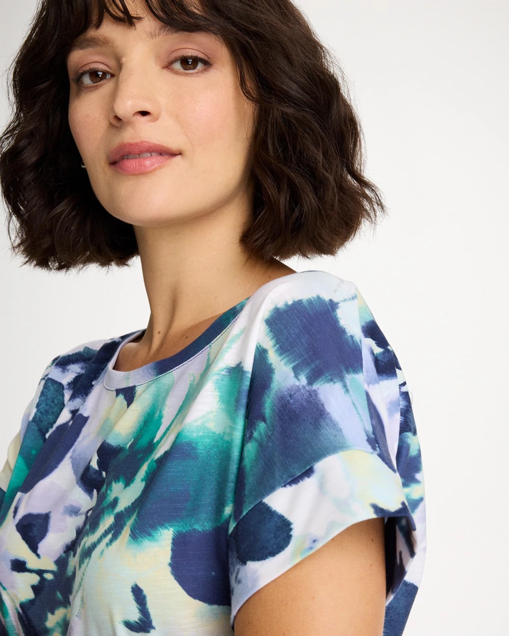 Chico's Recommended - Zenergy® Floral Drop Shoulder Tee Topanga Green