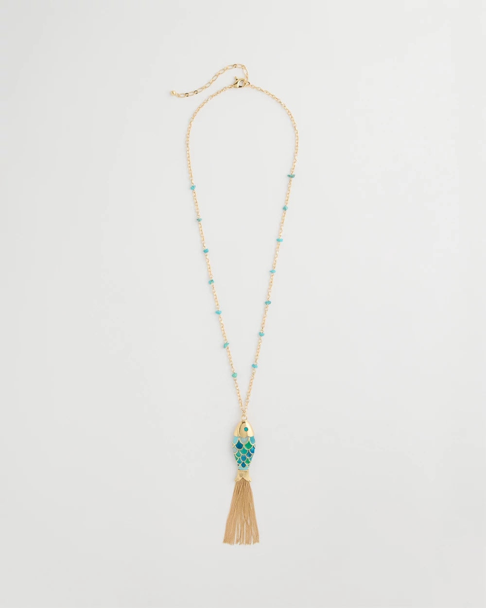 Chico's Signature - Tassel Fish Pendant Necklace Blue Multi