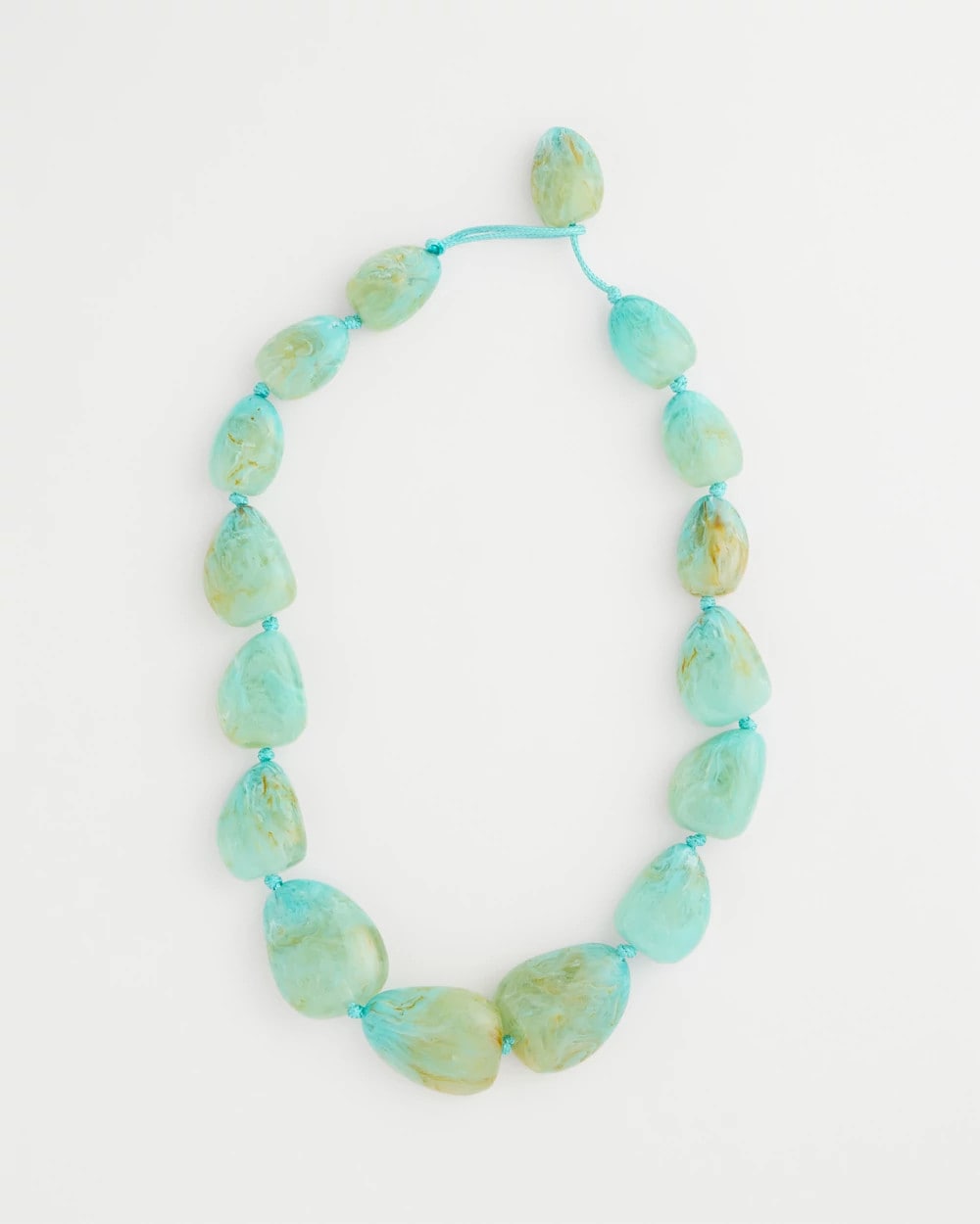 Chico's Signature - Ocean Resin Beaded Necklace Turquoise
