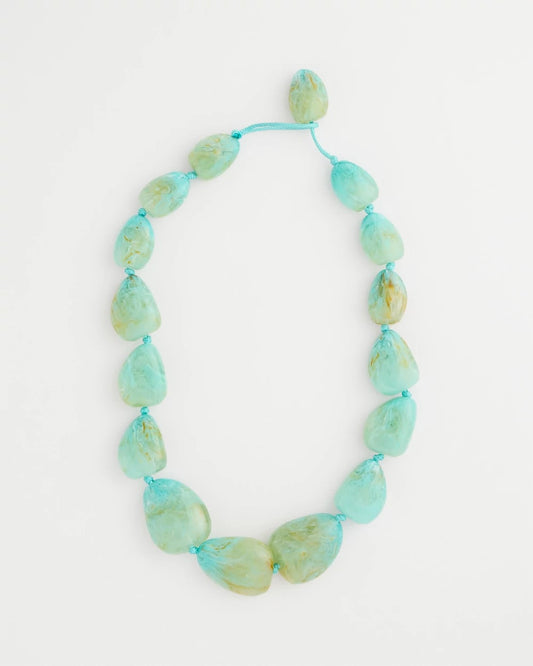 Chico's Signature - Ocean Resin Beaded Necklace Turquoise