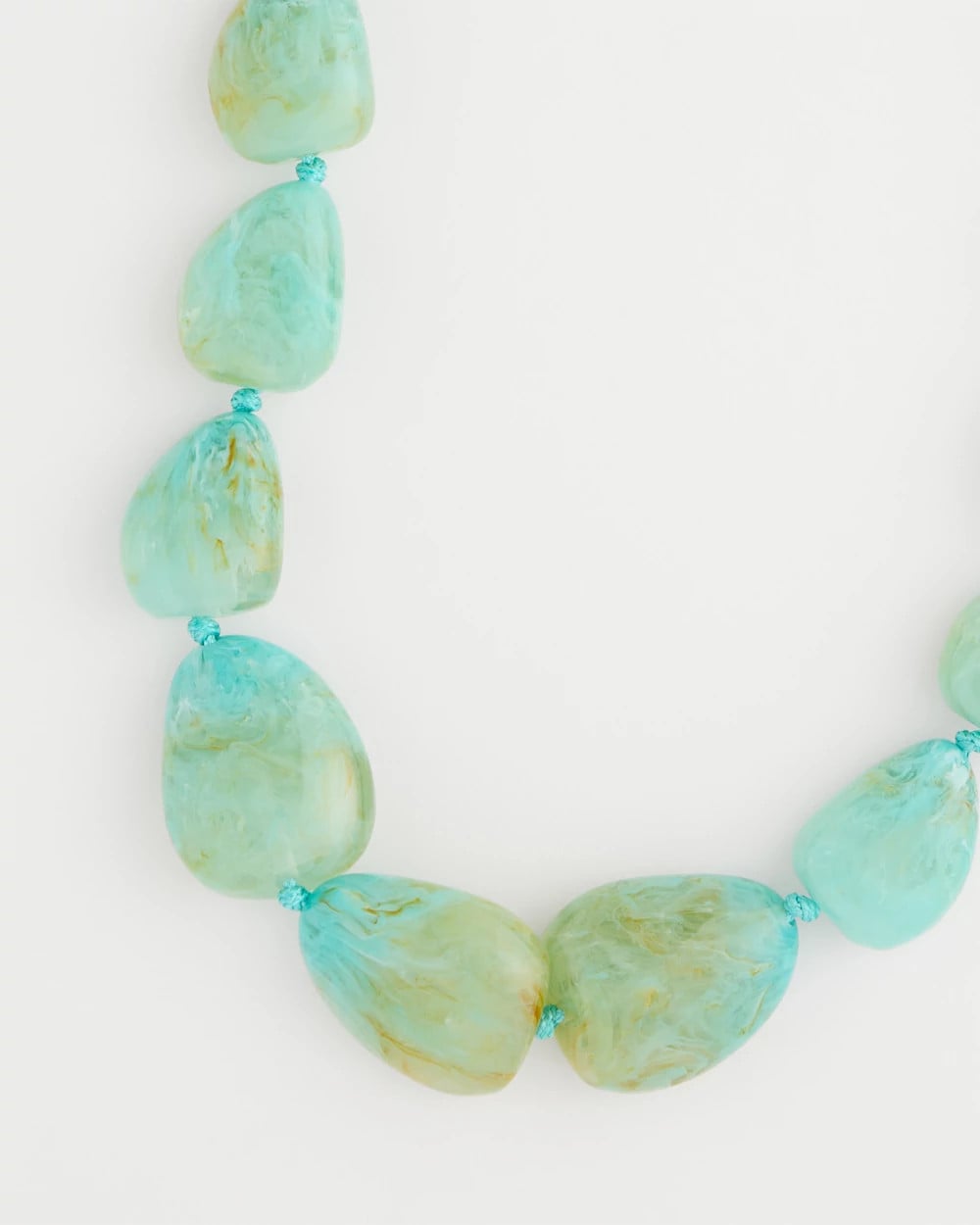 Chico's Signature - Ocean Resin Beaded Necklace Turquoise