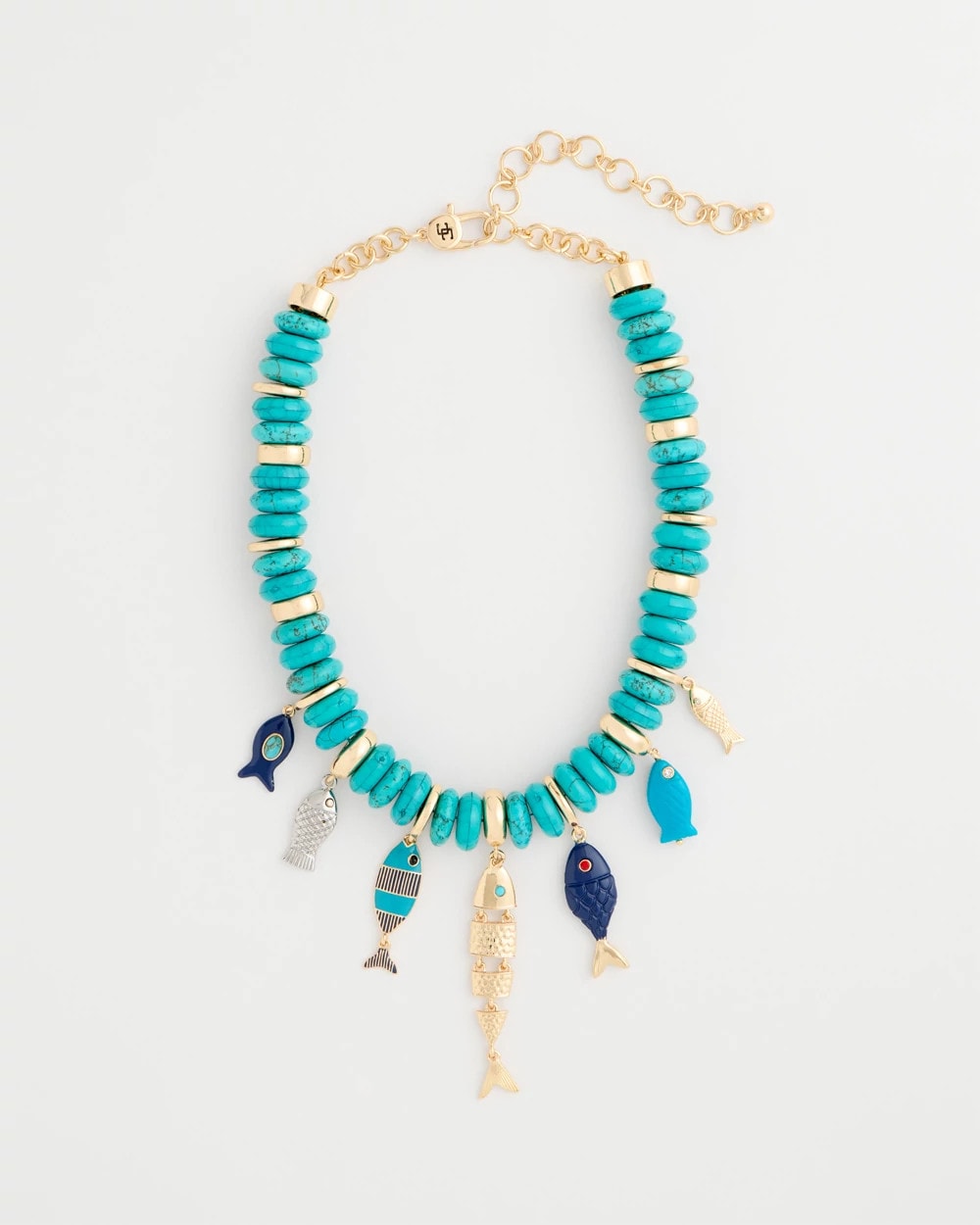Chico's Top Pick - Turquoise Fish Charm Statement Necklace Turquoise