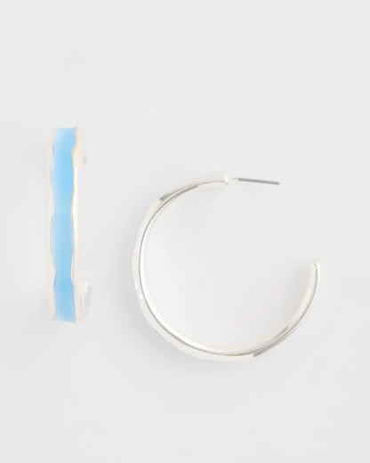 Chico's Featured - Sea Glass Inspired Hoop Earrings Blue