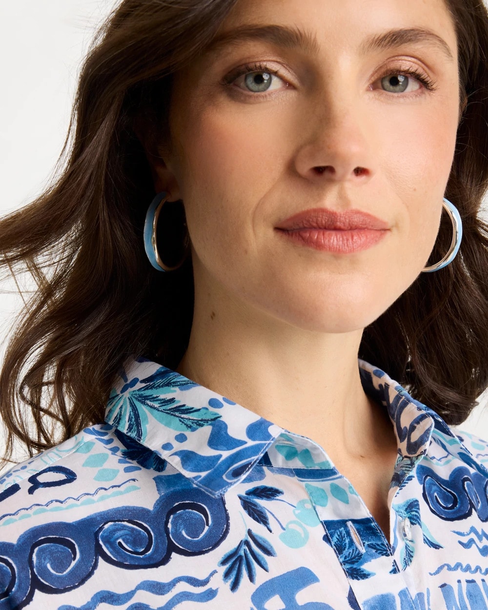 Chico's Featured - Sea Glass Inspired Hoop Earrings Blue