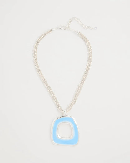Chico's Essential - Sea Glass Inspired Pendant Necklace Blue